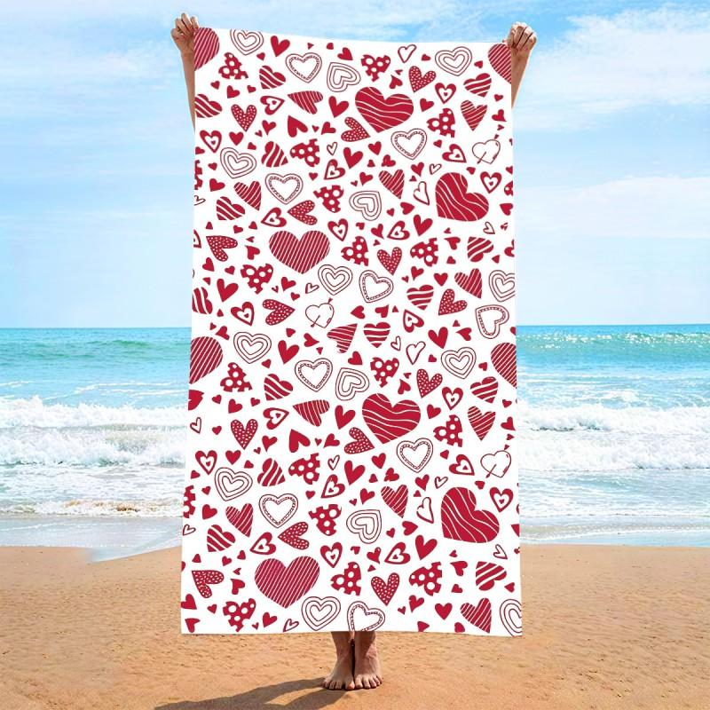 Ultra Soft Microfiber Beach Towel With Quick Dry Antibacterial Ion Print Design Pool Travel Outdoor Use