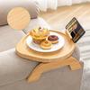 Tray table shelf for sofa, armchair, bamboo, practical tablet holder