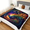 Dark Style Flannel Blanket Colorful Peacock Printed for Kids Bedroom Decoration Warm Soft Comfertable Blanket for Sofa Chair