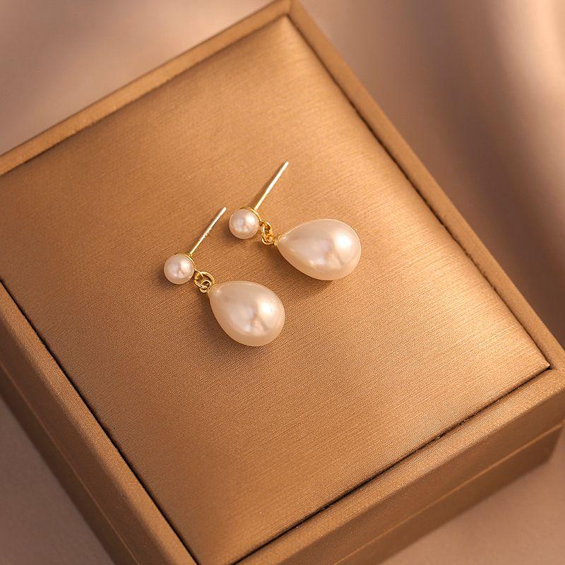 

Niche Style Pearl Stud Earrings Retro Affordable Luxury Stylish Water Drop [471] water drop pearl ear pin