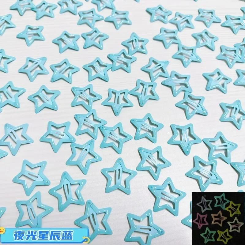 10pz Fermacapelli a Stella Colorati Luminescenti, Mollette BB a Scatto, Barrettine Luminose, Pinze per Capelli Bambina, Accessori per Acconciature Bambini