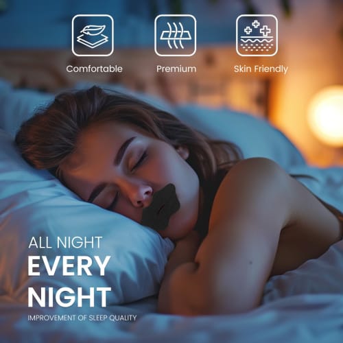 YHEMDAY Mouth Closure Tape, Nasal Breathing Tape, 60 Sheets, Promotes Nasal Breathing, Prevents Snoring, Anti-Mouth Breathing Tape, Anti-Snoring Aid,