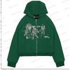 Streetwear Hooded Zip-Up Sweatshirt Women Loose Fit Graphic Print Long Sleeve Casual Jacket
