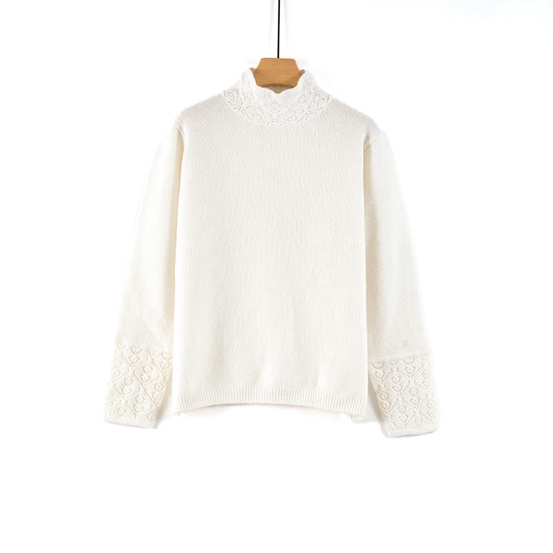 Women's 100% Cashmere Semi-High Neck Knit Sweater