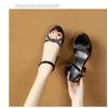 Shining Rhinestone Thick Heel High-heeled Sandals for Women's Summer New Comfortable and Simple Buckle Fashion Sandals