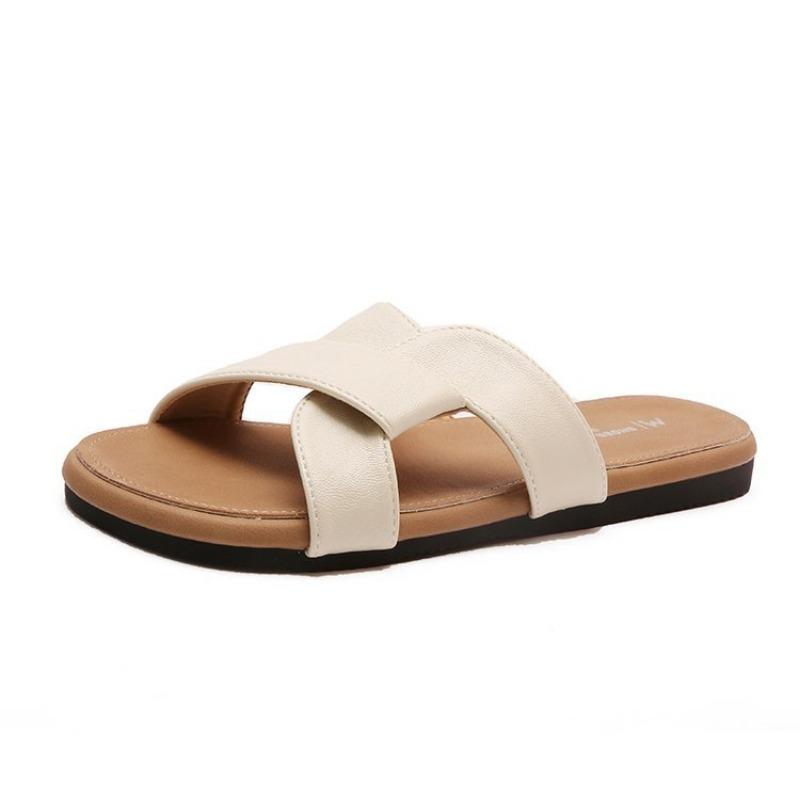 Flat-bottomed slippers women's new round head simple women's shoes women's skirt beach shoes