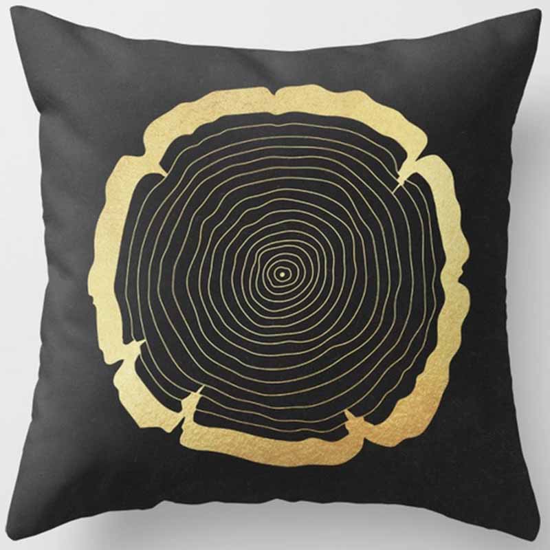 Black and Yellow Square Pillowcase, Home Decoration, Car Sofa Cushion Cover 45cm*45cm