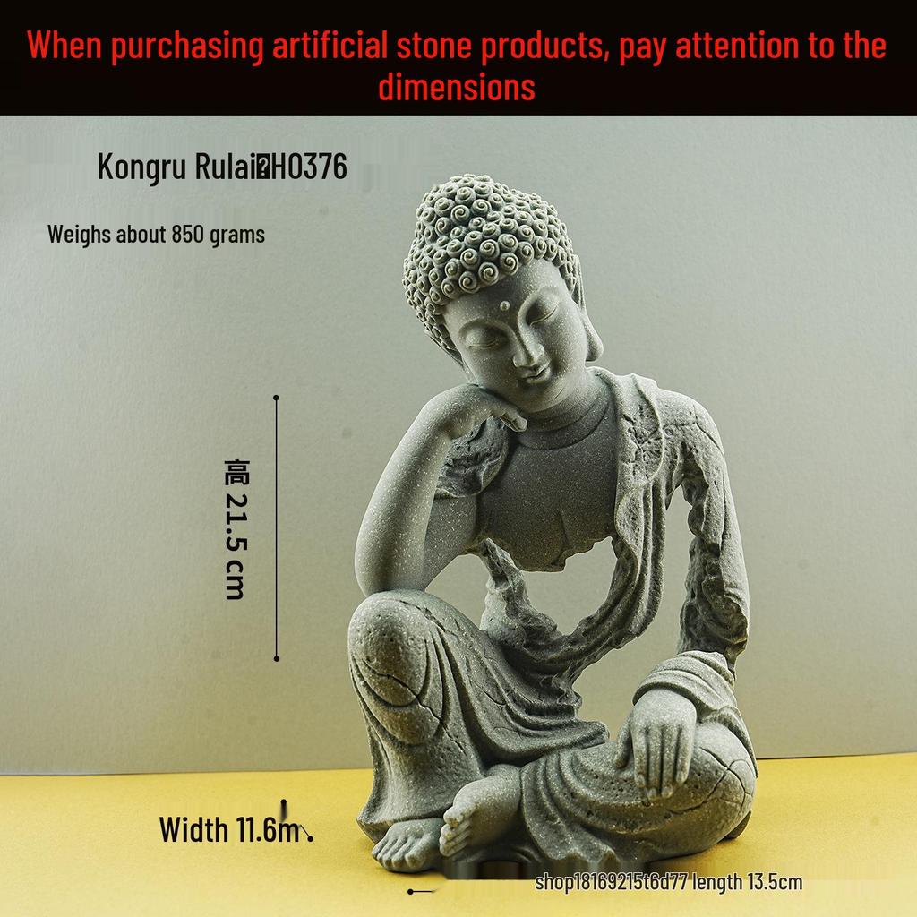 Elegant Wabi-Sabi Buddha Ornament: Artistic Hollowed-Out Tabletop Decor for Tea Table, Entrance, or Fish Tank Landscaping