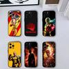 HEISS Anime 12O-One P-Punchs Man Handyhülle Für iPhone17,16,15,14,13,12,11 Plus,Pro Max Weiche Schwarze Hülle
