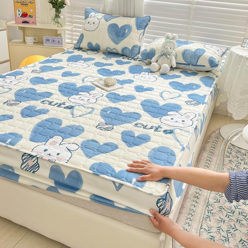 Bonenjoy Tagesdecke, Cartoon-Stil, Matratzenbezug, gesteppt, Spannbettlaken, hautfreundlich, Bettüberwurf, Matratzenschoner (Kein Kissenbezug)