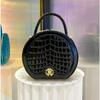 Borsa in schiuma per donna vera pelle nuova moda borsa da donna in vera pelle borsa rotonda in vera pelle con motivo coccodrillo