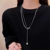 Light luxury niche necklace for women, 2024 new trendy long design sweater chain, autumn and winter high-end feel, elegant match