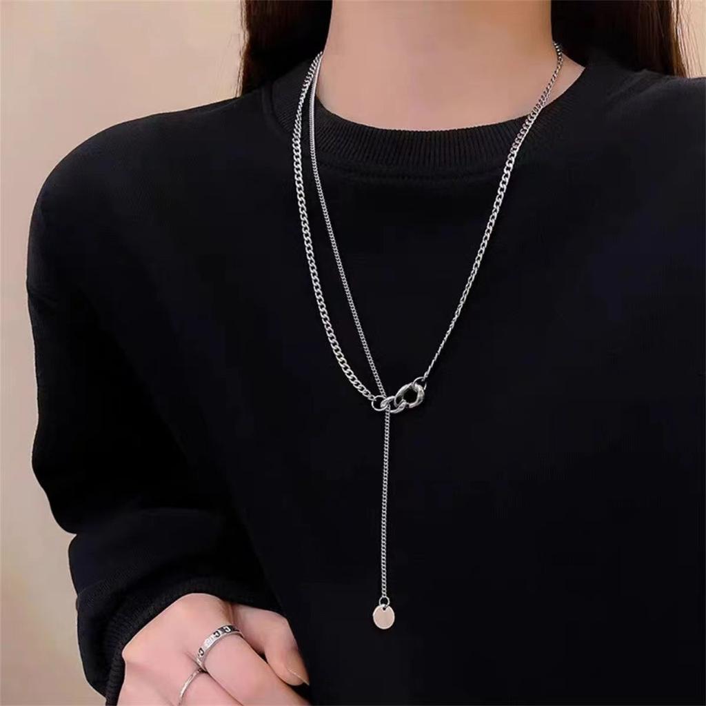 Light luxury niche necklace for women, 2024 new trendy long design sweater chain, autumn and winter high-end feel, elegant match