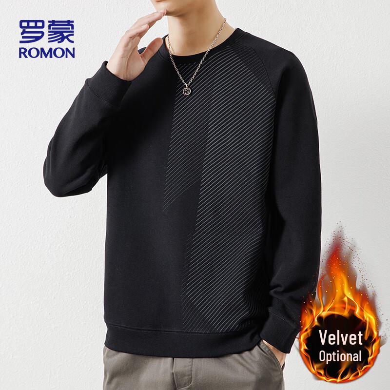 ROMON Men's Casual Crew Neck Long Sleeve Sweatshirt