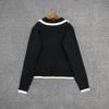 Longmei Women's Wool Sweater: Loose, Contrasting Trim, Korean Style, for Autumn/Winter 2026.