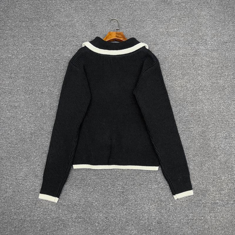 Longmei Women's Wool Sweater: Loose, Contrasting Trim, Korean Style, for Autumn/Winter 2026.