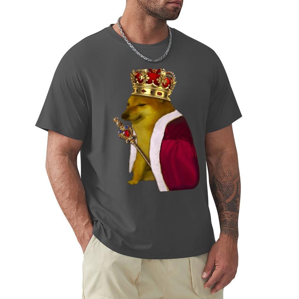 Cheems King T-Shirt Plus Size Tops Customs New Edition Workout Shirts For Men