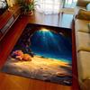 1PC Underwater cave sunlight seafloor Print Carpet Rug for Living Room Bedroom Sofa Doormat Home Decor Non-slip Floor Mat