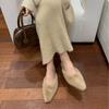 Internet Celebrity Mink Hair Bag Head Half Slippers Women Wear Autumn and Winter New Small High Heels Pointed Muller Hair Shoes