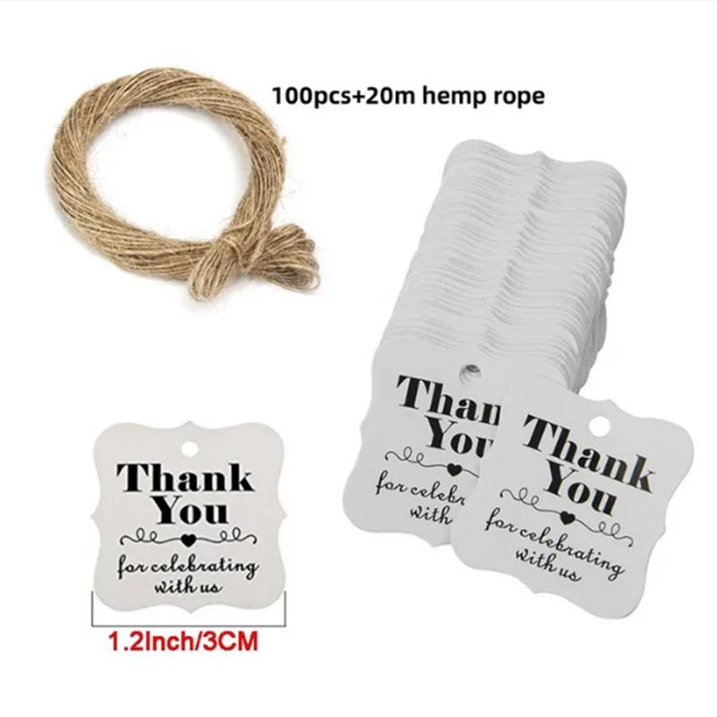 100pcs+20m hemp rope. Thank you for celebrating with us. Handmade tags, gift decorations, blank price tags