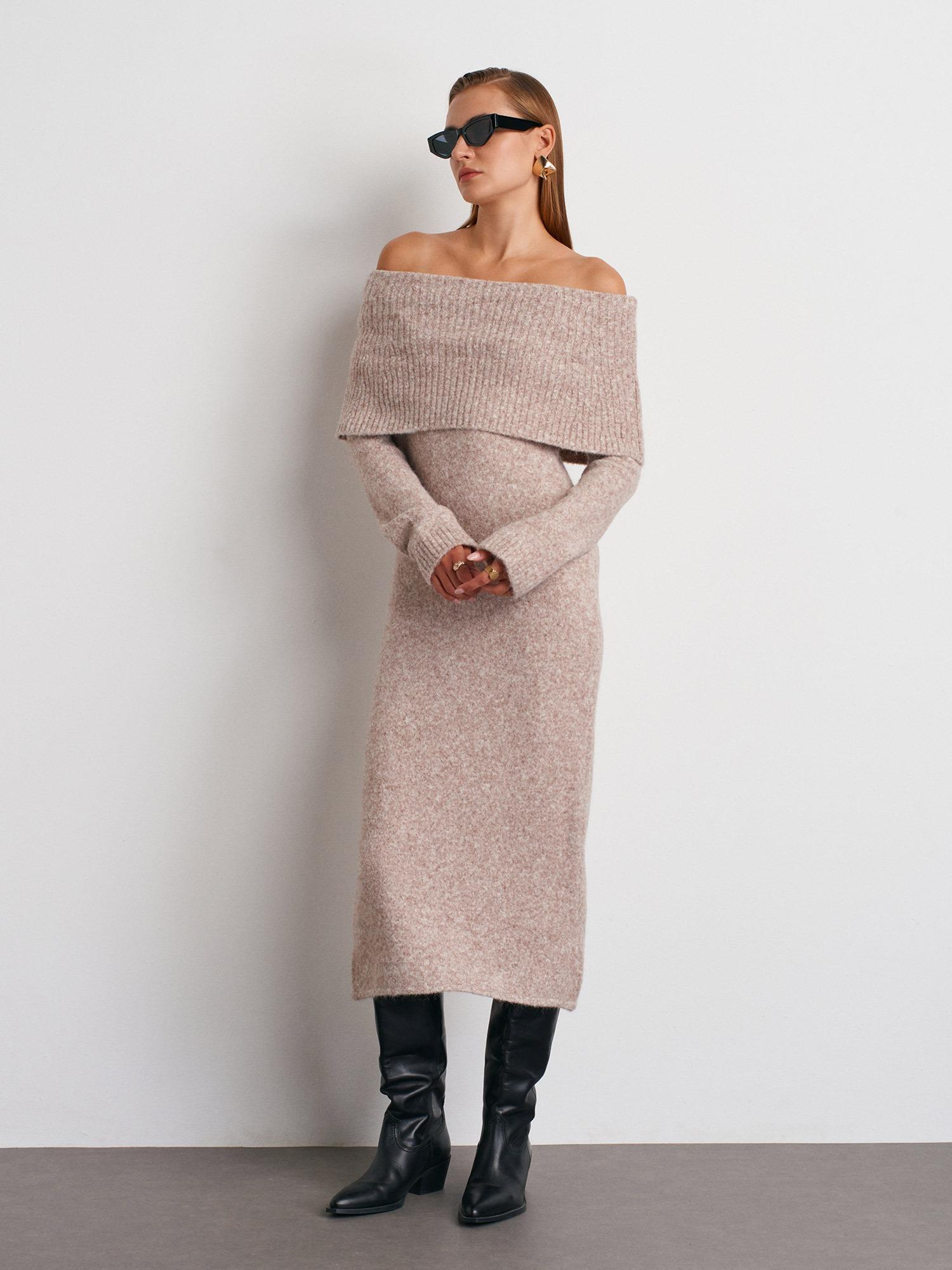 

Women s dress Dilvin 90259 mink 1 мигдалевий