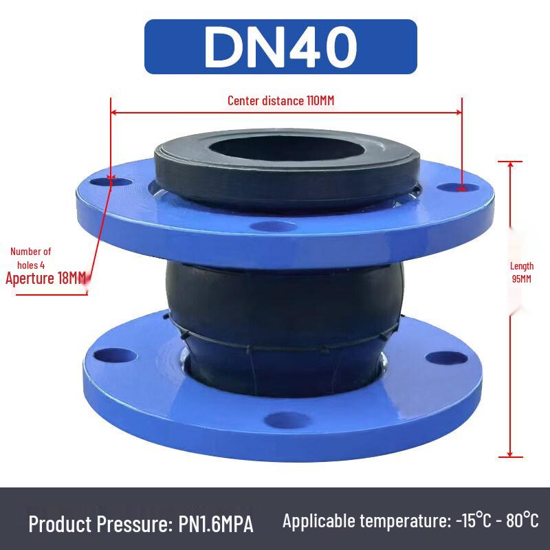 

Jun Ding Ying DN40 National Standard Flexible Rubber Pipe Joint