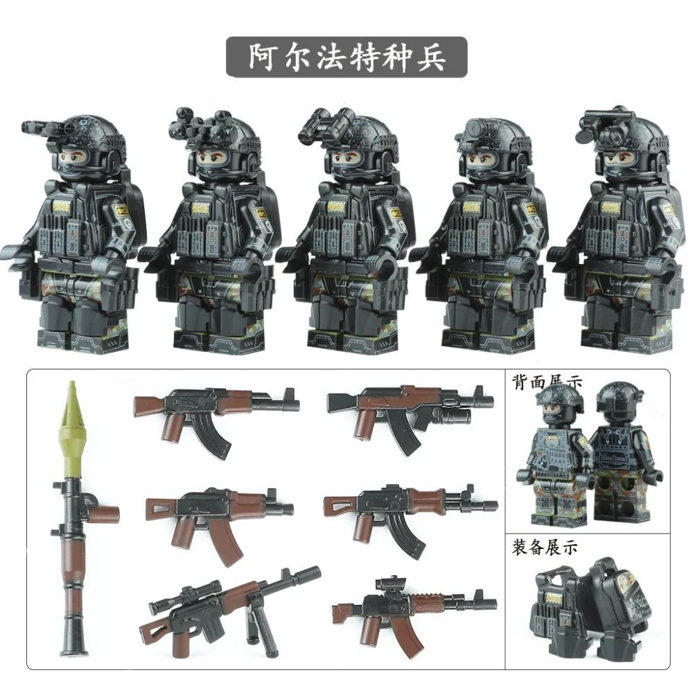 High military US special forces soldiers green beret army weapons miniature building block puzzle birthday gift world war ii