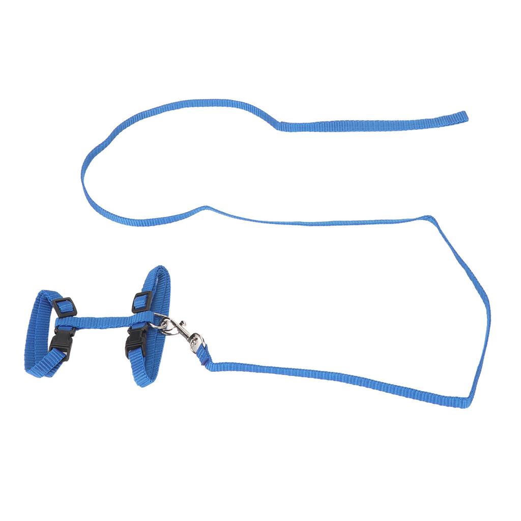Cat Harness Set Escape Proof Adjustable Lightweight Kitten Chest Harness with Traction Rope for Outdoor Walking Blue