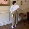 2024 Women's French Lantern Sleeve Shirt - Autumn Design, Loose, Age-Reducing, Versatile Round Neck Bubble Long Sleeve Top