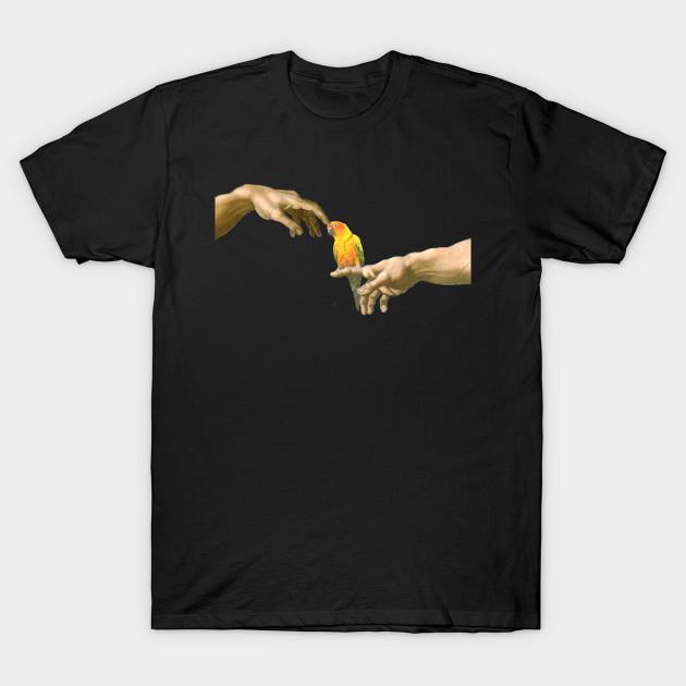 

Men Black Print T-shirt Scritching A Sunconure No-Cut Transfer Paper Print Cotton Tshirt XL чорний