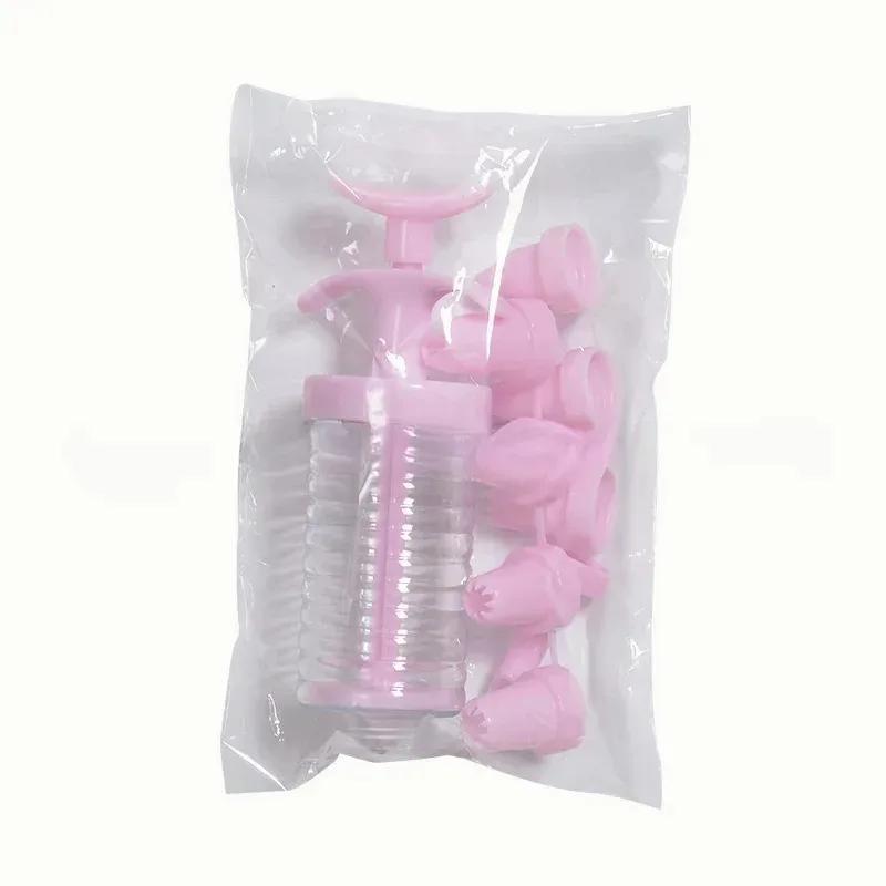 New 8 Pipe Nozzles with Syringe Plastic Cream Baking Nozzle Dispenser Icing Pastry Cream Tips Pastry Tube Decoration Tool