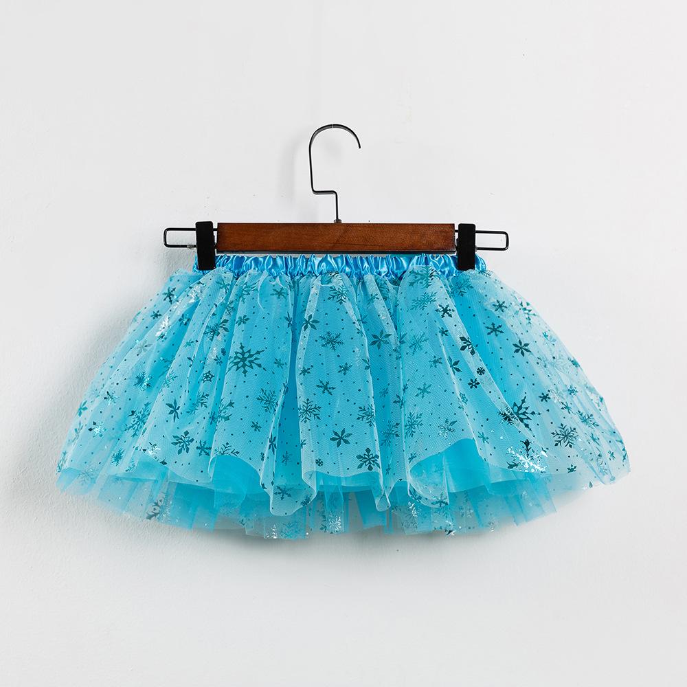 Girls' Star and Moon Mesh Tutu Skirt Set with Bow Hair Clips