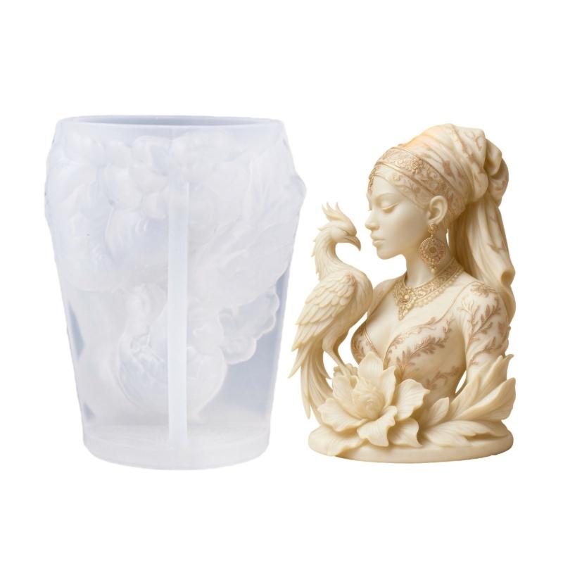 

African Goddess Statue Silicone Candle Molds Easy Demold For Handmade Candle Soap Chocolate Home Decoration Resin Art 1
