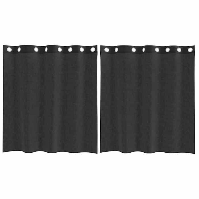 VidaXL Rideaux en voile avec œillets 2 pcs noir 140x140 cm, rideau en filet, rideau transparent, voile de fenêtre, 4102059
