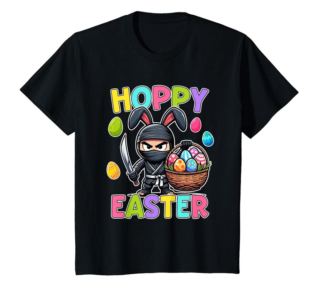 Tricou Vânătoare Ouă de Paște Ninja pentru Copii Vesel Amuzant Copii Paște Ninja Tricou