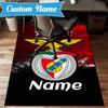 Tappeto Personalizzato con Nome Stemma Calcio Benfica, Tappeto da Gioco, Tappetino per Camera da Letto Soggiorno Ingresso, Idea Arredo Casa Regalo per Natale Compleanno