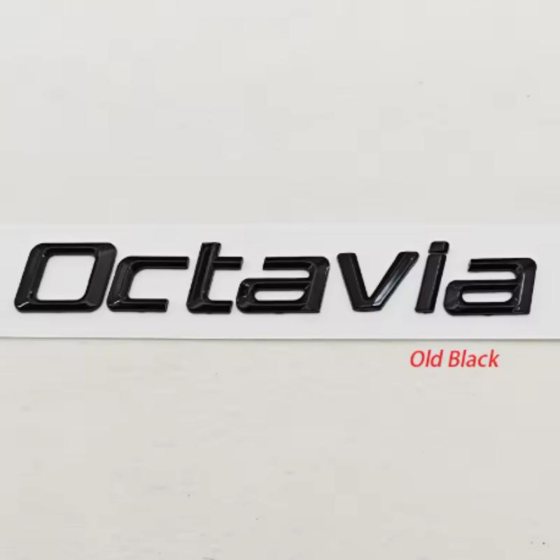 3D ABS Chrome Black Logo Octavia Emblem Letters Car Rear Trunk Badge For Skoda OCTAVIA 1 2 3 4 A5 A7 MK3 Sticker Accessories