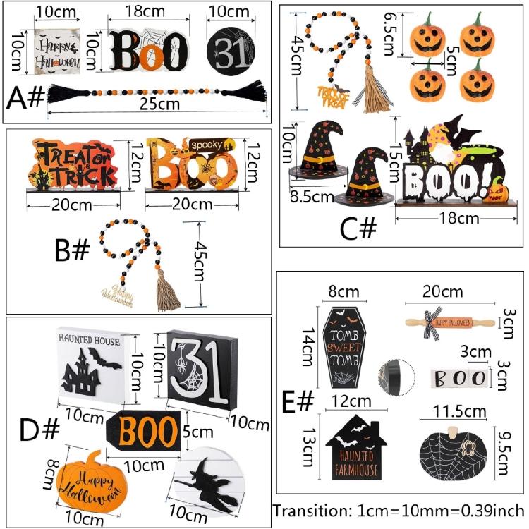 Halloween Tiered Tray Decor Wood Sign Holiday Party Decoration