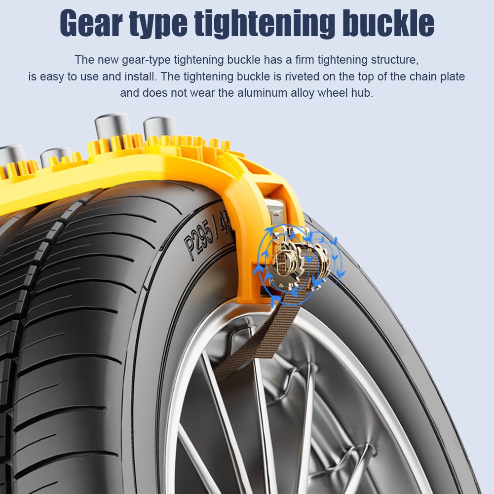 Rubber High-end Anti-skid Chain No Need For Jack Car Tires Sediment Beef Tendon Snow Tires Cleaning And Maintenance Snow Chains