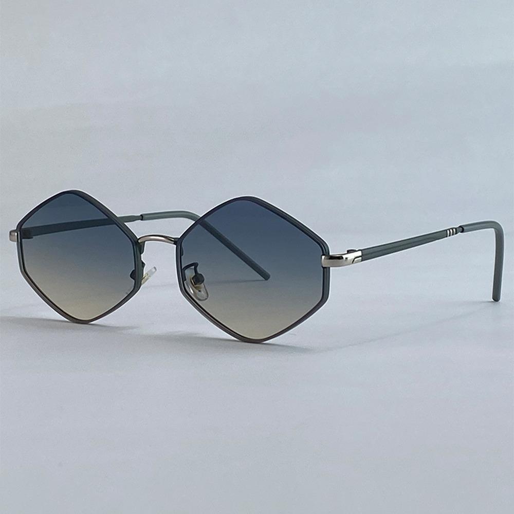 

Trendy Metal Frame Hexagon Sunglasses Uv400 Protection Luxury Polygon Shades Punk Eyewear For Women & Men