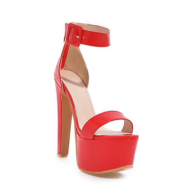 

Модные женские сандалии туфли сексуальная платформа высокие каблуки летние шлепанцы женские роскошные ремешки красные белые для вечеринки свадьбы фетиш-обувь 43 красный