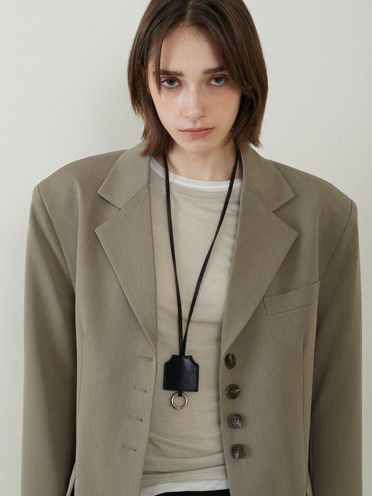 

fromwhere Key Ring Necklace Black Black