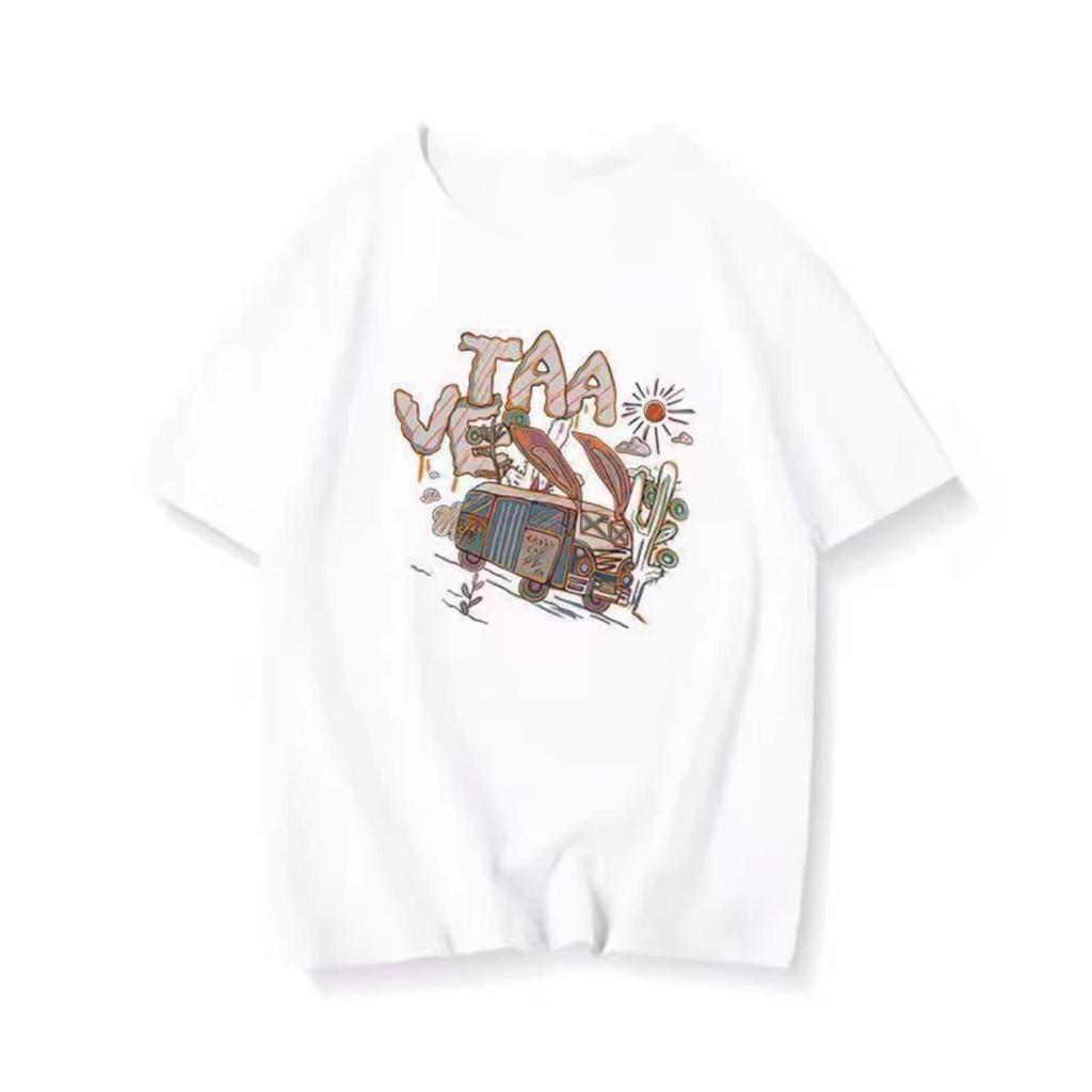 Women's Plus Size Brown Oversized T-Shirt: Loose-Fit, Short-Sleeved, Perfect for Summer Couples, Enhances Fairness, Trendy Style