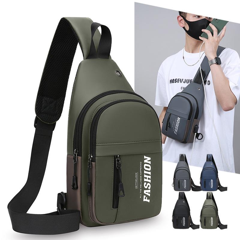 Crossbody Bag Men's Trend Joker Fashion Pocket Sports Multi Functional Chest Bag New One Shoulder Small Backpack Women.