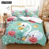 3D Cartoon Schwan Bettwäsche Set Bettbezug Mit Kissenbezug Einzel Doppel Queen King Größe Weiche Bettwäsche Für Kinder Erwachsene