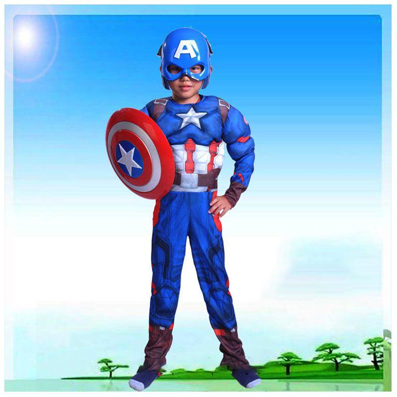 Premium Quality Kids Captain America Costume For Super Hero Avengers Fans