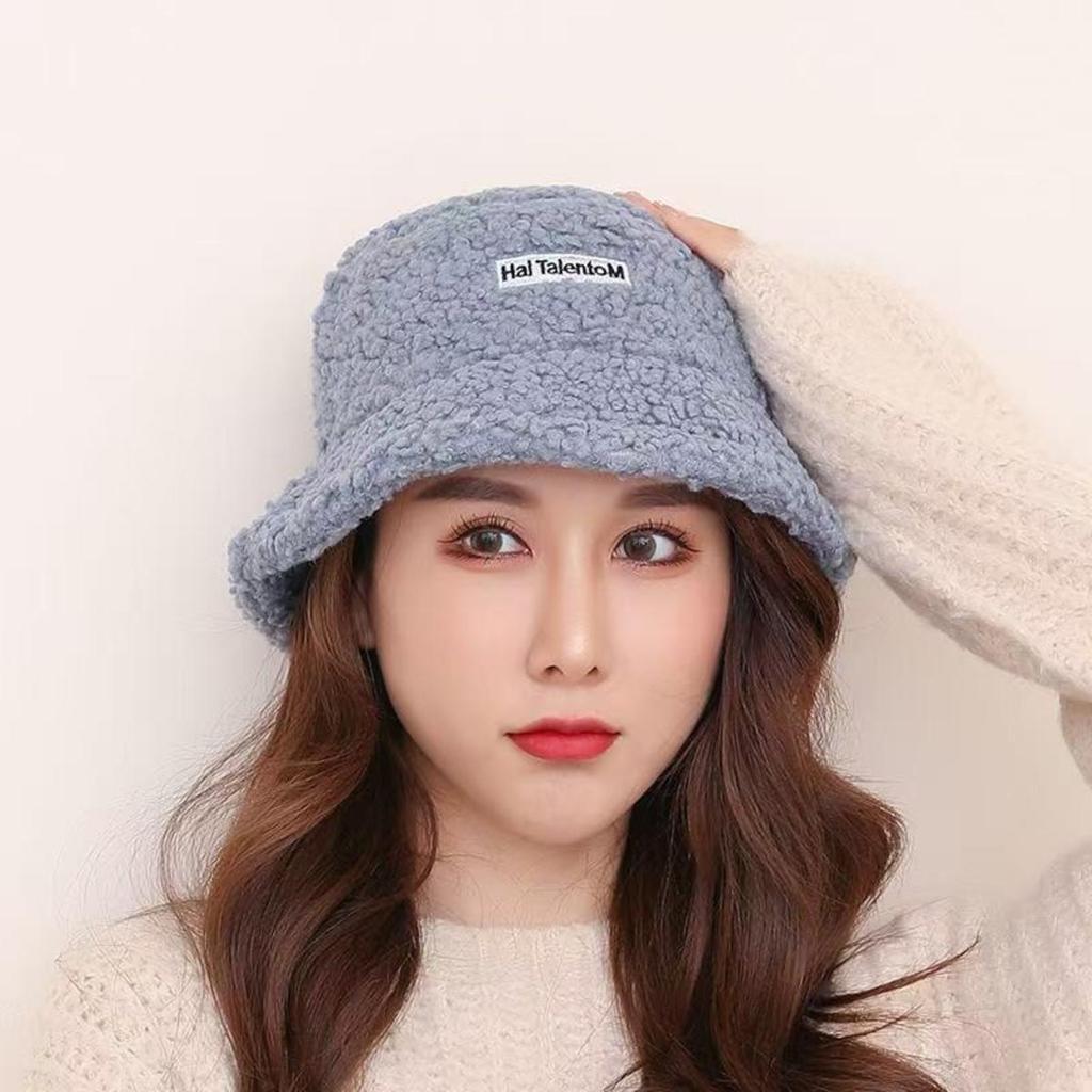 Portable Thick Warm Bucket Hat Lamb Cotton Adjustable Fisherman Cap Warm Beanies Panama Hat Girls Boys