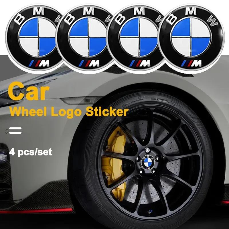 4pcs Car Wheel Center Hub Cap Badge Logo Sticker For BMW M Performance E84 E87 X5 E70 F25 E90 E91 F01 F02 E60 E61 F10 F15 F30 M3 HA4