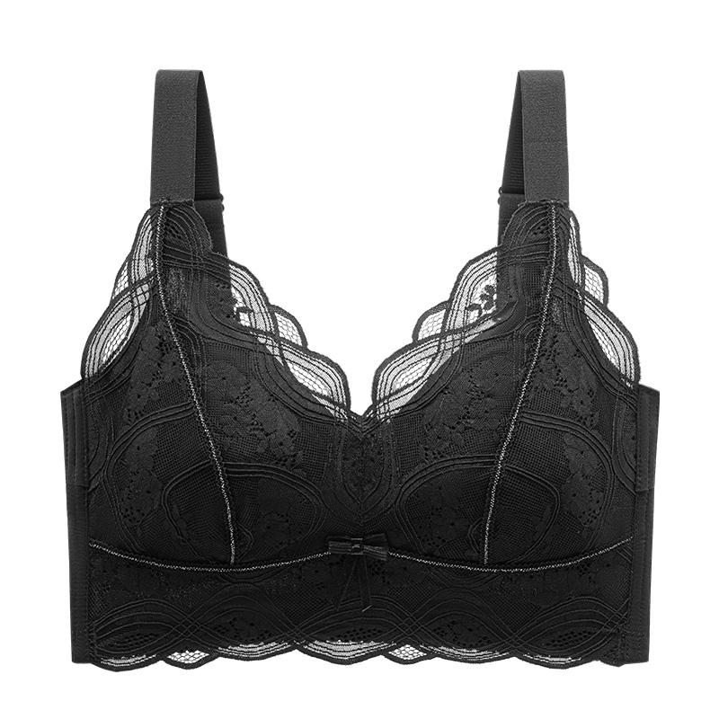 Thin Without Steel Ring Honeycomb Cup Bra, Big Chest, Small Display, Gathering, Breathable, Soft Support, Top Support, Anti Sagging Bra