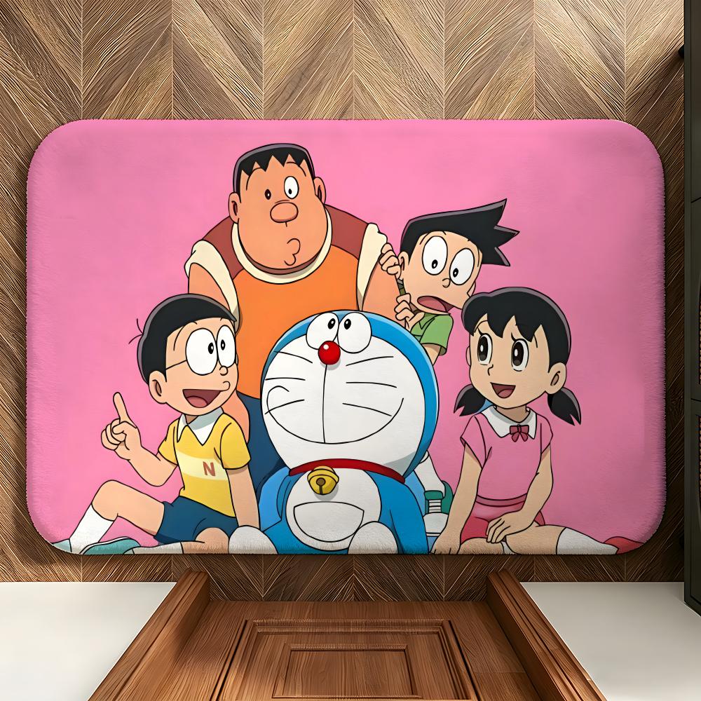 anime D-DORAEMON Floor Mat Soft Flannel Floor Mat Suitable for Entryways, Living Rooms, Bedrooms, and Bathrooms